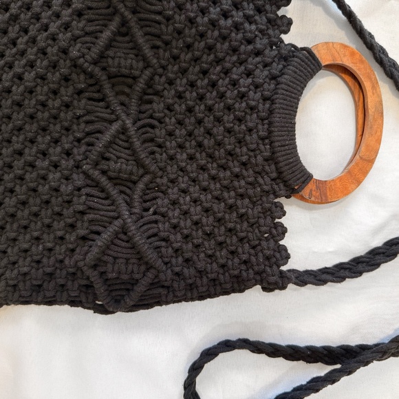 Danielle Nicole black crochet tassel bag - Picture 3 of 5